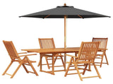 Outdoor Dining Set with Parasol 6 pcs Anthracite and Natural 3438547