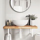 Basin Shelf Wall Mounted Steel and Solid Wood Acacia 3302852