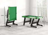 SPORTNOW 104cm Folding Mini Pool Table Set with 2 Cues, 16 Balls, Chalk, Triangle, Brush, Green T3398P554936