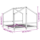 Kids Bed Frame Black 2x cm Solid Wood Pine 3200591