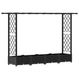 Raised Bed with Trellis and Roof Black 203 x 40 x 123 cm PP 42032541