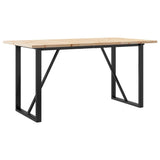 ZNTS Dining Table O-Frame 160x80x75.5 cm Solid Wood Pine and Steel 3282743