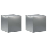 Plant Stand 2 pcs Silver 40 x 40 x 40 cm Stainless Steel 8012527