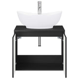 Bathroom Furniture Set Black Engineered Wood 3404341