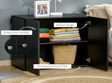 Storage Cabinet w/ Two Shelves Wooden Sideboard Freestanding Kitchen Cupboard Bookcase - Black T3398P340986