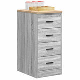 Garage Storage Cabinet Grey Sonoma 40x51x85 cm Solid Wood Pine 860594