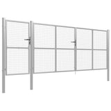 Garden Gate Steel 500x150 cm Silver 144355