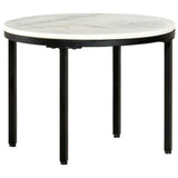 Coffee Table White and Black 50 cm Real Solid Marble 286411