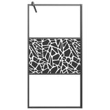Shower walls Black 100 x 195 cm Glass and Aluminium 151882