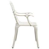 Bistro Set White Cast aluminium 5 Piece Set Durable Bistro Set 3070615