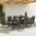 Folding Garden Chairs 8 pcs Melange Grey Steel and Textilene 3157294