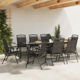 Folding Garden Chairs 8 pcs Melange Grey Steel and Textilene 3157294