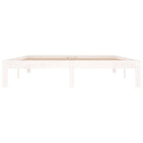 Bed Frame without Mattress White Solid Wood 150x200cm King Size 810371