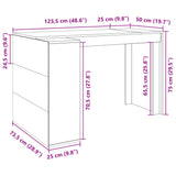 Office Desk Brown Oak 123.5x73.5x75 cm Engineered Wood 847988