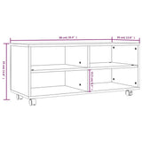 TV Cabinet with Castors Brown Oak 90x35x35 cm Engineered Wood 815260