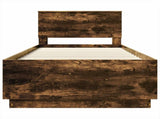 Bed Frame with Headboard Smoked Oak 90 x 190 cm Engineered Wood 3408114