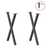 ZNTS Dining Table Legs X-Shaped 2 pcs Anthracite 60x cm Steel 4012914