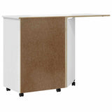 Rolling Cabinet with Desk MOSS White Solid Wood Pine 355901