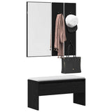 Hallway Furniture Set 4 pcs Black Oak Engineered wood 862107