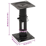 Boat Seat Pedestal Adjustable 28-45.5 cm Steel 4012137