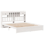 Bookcase Bed without Mattress White 180x200cm Super King Solid Wood Pine 3322426