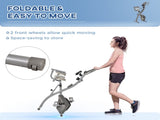 2-in-1 Folding Exercise Bike with 8-Level Magnetic Resistance, Arm Resistance Band, Pulse Sensor, T3398P349154