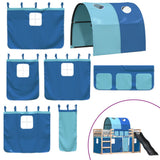 Bunk Bed without Mattress with Slide and Curtains Blue 90x190 cm Single 3284153