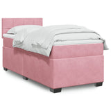 Box Spring Bed with Mattress Pink 90x190 cm Velvet 3286203