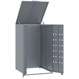 Wheelie Bin Storage for Single Bin Grey 69x79x117 cm Steel 4008428