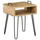 ZNTS Bedside Table Solid Mango Wood 40x34x47 cm 246019