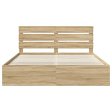 Bed Frame with Headboard Sonoma 180 x 200 cm Solid Pine Wood 3411714