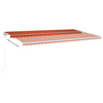 ZNTS Manual Retractable Awning with Posts 6x3.5 m Orange and Brown 3070080