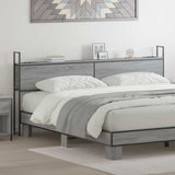 Storage Headboard with Charging Station Grey sonoma 200 cm 859828