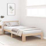 Bed Frame with Headboard Natural 90 x 190 cm Solid Pine Wood 872632