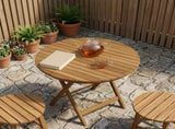 Table Top 60 x 3.5 Round Solid Teak Wood Natural 42033151