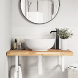 Basin Shelf Wall Mounted Steel and Solid Wood Acacia 3302808