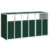 Wheelie Bin Storage for Triple Bins Green 216x81x115 cm Steel 4006179