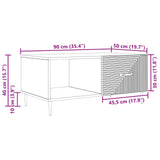 Coffee Table Black 90 x 50 x 40 cm Engineered Wood 894956