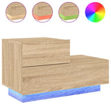Bedside Cabinet with LED Lights Sonoma Oak 70x36x40.5 cm 836779
