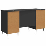 Desk with Shelf Black 142.5 x 50 x 75 cm Engineered Wood 3414586