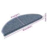 Stair Mat Set of 15 Blue 89% polypropylene, 5% polyester, 6% cotton 326874