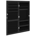 Mirror Jewellery Cabinet with LED Lights Wall Mounted Black 353242