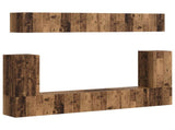 TV Cabinet Set Wall-mounted 5 pcs Old Wood Engineered Wood 3409094