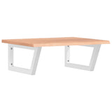 Basin Shelf Wall Mounted Steel and Solid Wood Oak 3302606