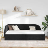 Corner Bed Frame with Headboard Black 90 cm x 190 cm Velvet 42016641