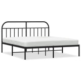 Bed Frame Black Powder-Coated Steel Double Bed Frame 353640
