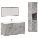 3 Piece Bathroom Furniture Set Concrete Grey Engineered Wood 3324869