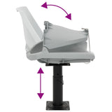 Boat Seat with Pedestal Height Adjustable 360&deg Rotatable 3294947