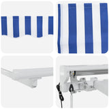 Electric Retractable Awning Blue and White 2.5 x 2 m 3421693