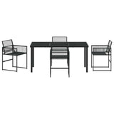 Garden Dining Set 5 pcs Black Poly Rattan 3379328